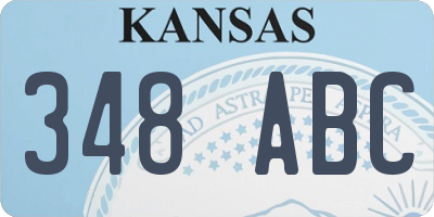 KS license plate 348ABC