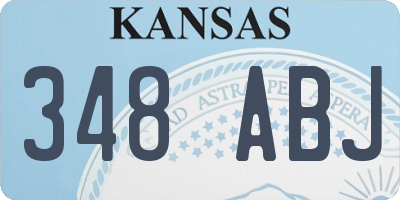 KS license plate 348ABJ