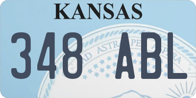 KS license plate 348ABL