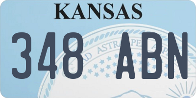 KS license plate 348ABN