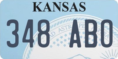 KS license plate 348ABO