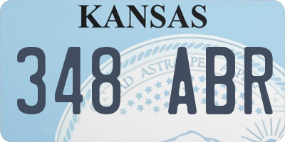 KS license plate 348ABR