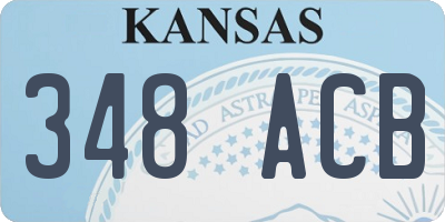 KS license plate 348ACB