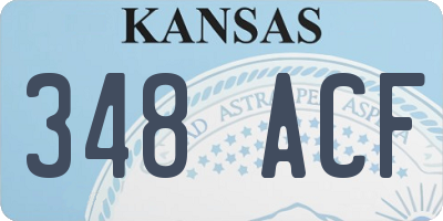 KS license plate 348ACF