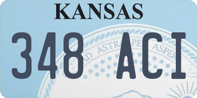 KS license plate 348ACI