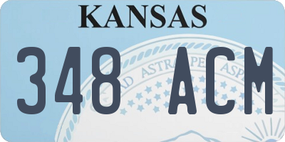KS license plate 348ACM