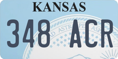 KS license plate 348ACR