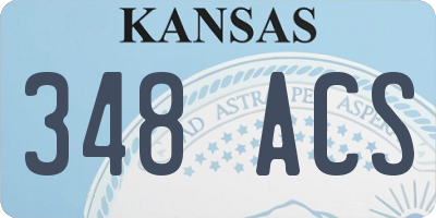 KS license plate 348ACS