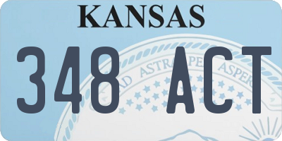 KS license plate 348ACT