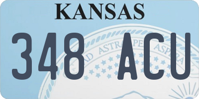 KS license plate 348ACU