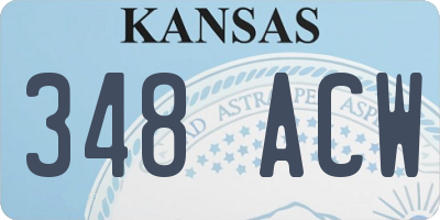 KS license plate 348ACW