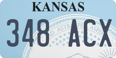 KS license plate 348ACX