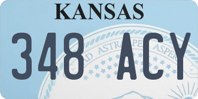 KS license plate 348ACY