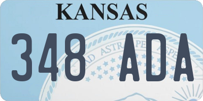 KS license plate 348ADA