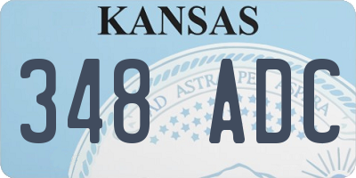 KS license plate 348ADC