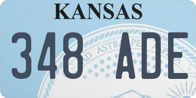 KS license plate 348ADE