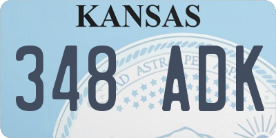 KS license plate 348ADK