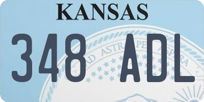 KS license plate 348ADL