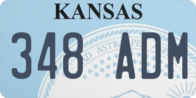 KS license plate 348ADM