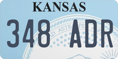 KS license plate 348ADR