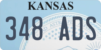 KS license plate 348ADS