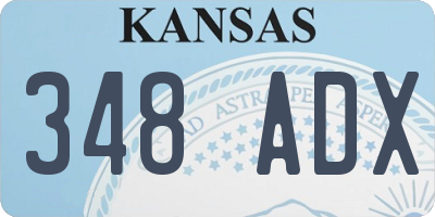 KS license plate 348ADX