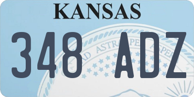 KS license plate 348ADZ