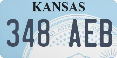 KS license plate 348AEB