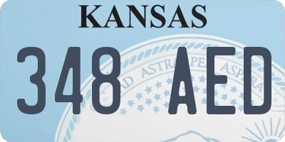KS license plate 348AED
