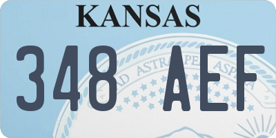 KS license plate 348AEF