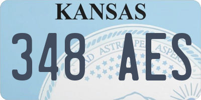KS license plate 348AES