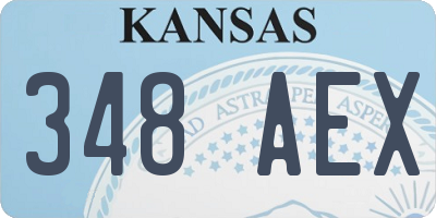 KS license plate 348AEX