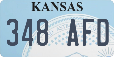 KS license plate 348AFD