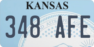 KS license plate 348AFE