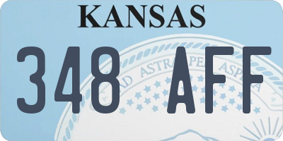 KS license plate 348AFF