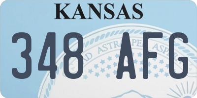 KS license plate 348AFG
