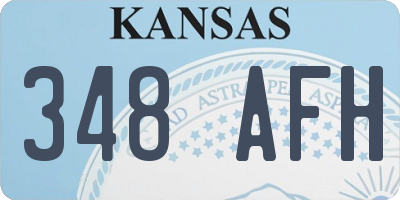KS license plate 348AFH