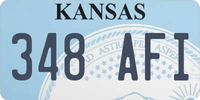 KS license plate 348AFI