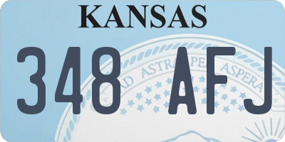 KS license plate 348AFJ