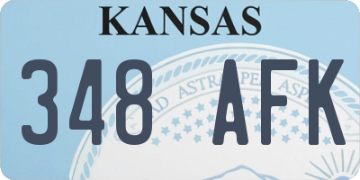 KS license plate 348AFK