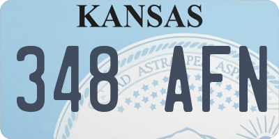 KS license plate 348AFN