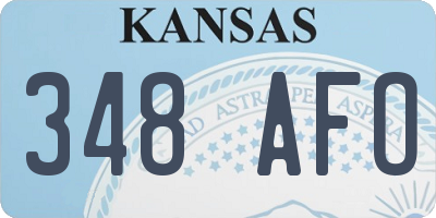 KS license plate 348AFO