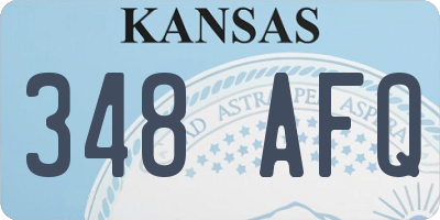 KS license plate 348AFQ