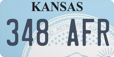 KS license plate 348AFR