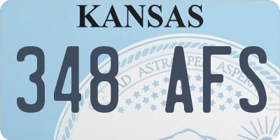 KS license plate 348AFS