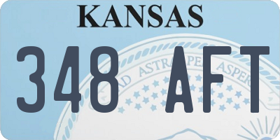 KS license plate 348AFT