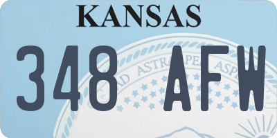 KS license plate 348AFW