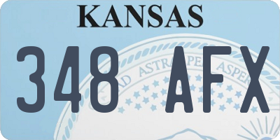 KS license plate 348AFX