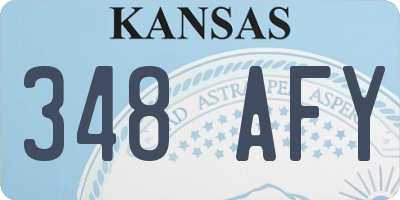 KS license plate 348AFY