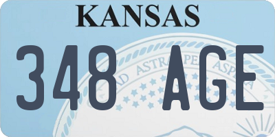 KS license plate 348AGE